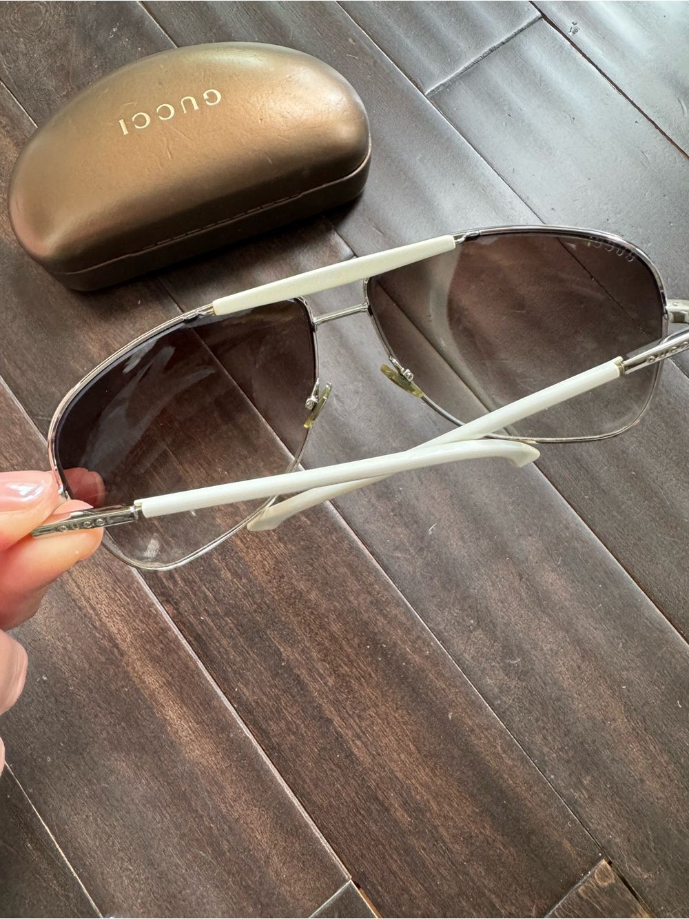 Gucci Aviator Sunglasses GG1534/S Silver White Made in Italy - Picture 3 of 7